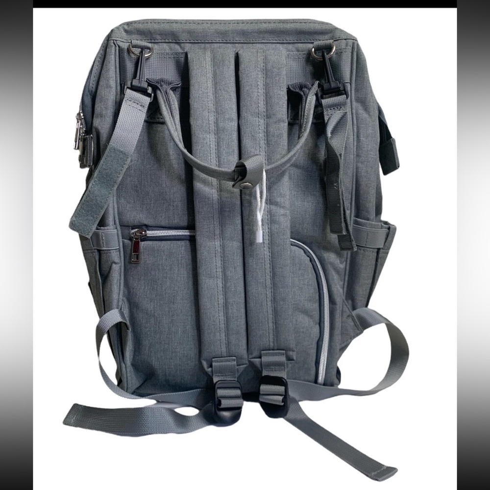 Diaper Bag Gray Multi Function Usb Battery Access… - image 2